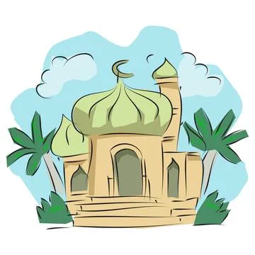 Mosque Sign and Vector Illustration Stock Illustration