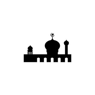 Mosque Silhouette, Flat Style Stock Illustration