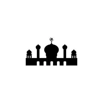 Mosque Silhouette, Flat Style Stock Illustration