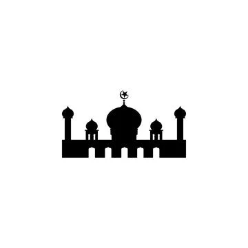Mosque Silhouette, Flat Style Stock Illustration