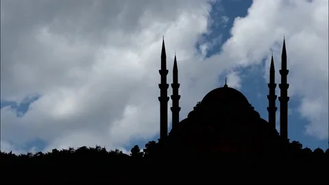 Mosque silhouette Stock Footage 162807899