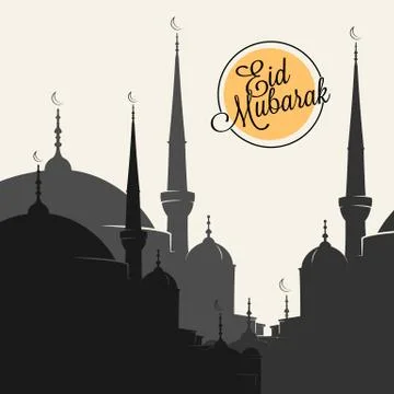 Mosque silhouette Stock Illustration