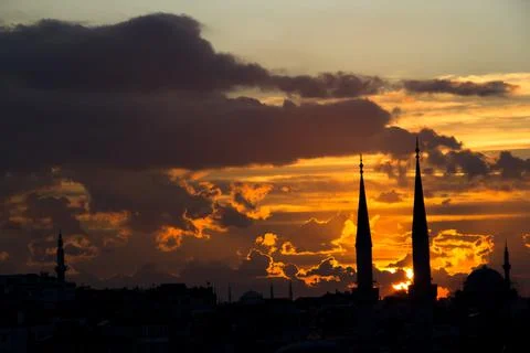 Mosque silhouette Stock Photos