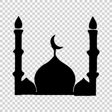 Mosque silhouette vector icon 스톡 일러스트
