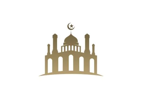 Mosque Simple icon logo design vector. Mosque Moslem icon vector Illustration Stock Illustration