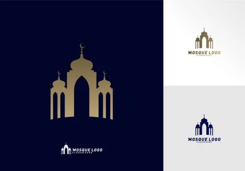 Mosque Simple icon logo design vector. Mosque Moslem icon vector Illustration Stock Illustration