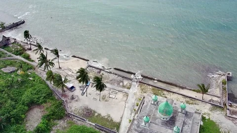 Mosque in a small village on the beach Stock Footage 237419821