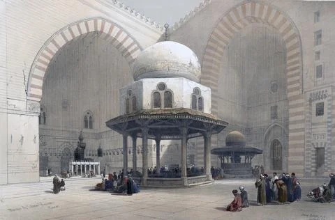 Mosque of Sultan Hassan, Cairo, Egypt, around 1850, Historical, digitally Stock Illustration
