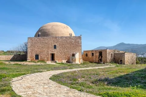 Mosque of Sultan Ibrahim in Fortezza of Rethymno, Crete 스톡 사진