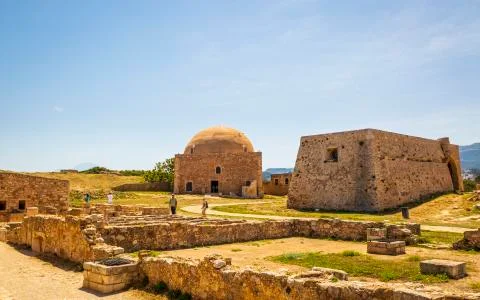 The Mosque of Sultan Ibrahim within the Fortezza, castle, Rethymnon, Crete, G Foto stock