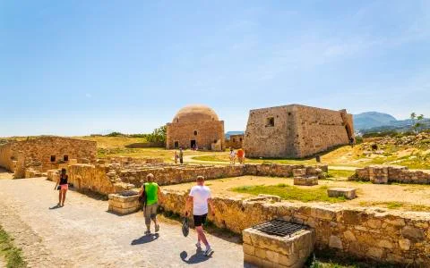 The Mosque of Sultan Ibrahim within the Fortezza, castle, Rethymnon, Crete, G Stock Photos