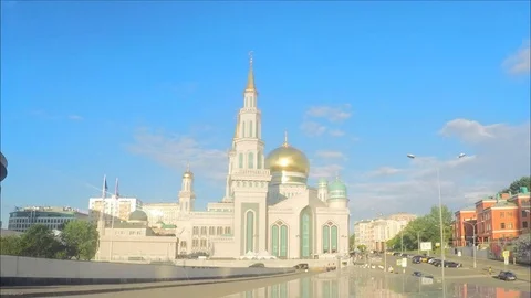 Mosque On Summer in Moscow Timelapse Stock Footage 82049391