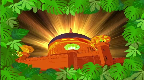 Mosque Sun Rise, Plants Stock Footage 45984043
