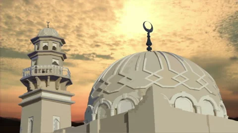 Mosque Sun Rising Time Stock Footage 45970747