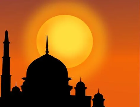 Mosque at sunset Ilustração Stock