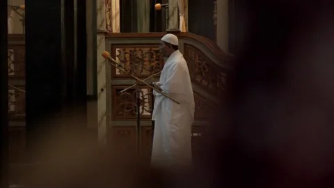Mosque of Ternate Imam inside praying Stock Footage 132087899