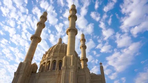 Mosque timelapse, beautiful clouds moving in the sky Stock Footage 69100444