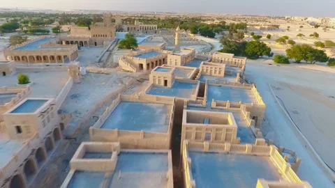Mosque in Umm Salal Mohammed - Qatar, Middle East (aerial photography) Video stock 106683071