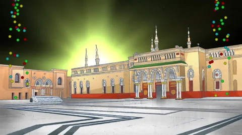 Mosque Under Colors Stock Footage 45968687