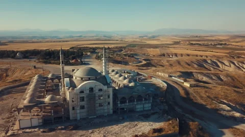 Mosque under construction Safvan Bin Muattal Mosque Adiyaman Turkey Stock Footage 237078719