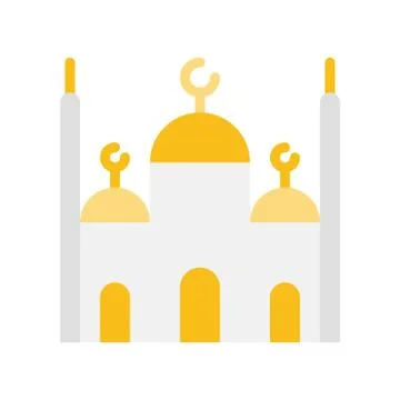 Mosque vector illustration, Ramadan related flat icon 스톡 일러스트