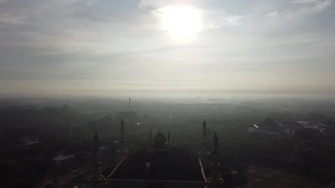 Mosque view aerial Video stock 198727199