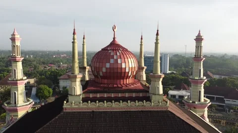 Mosque view aerial Video stock 198727360