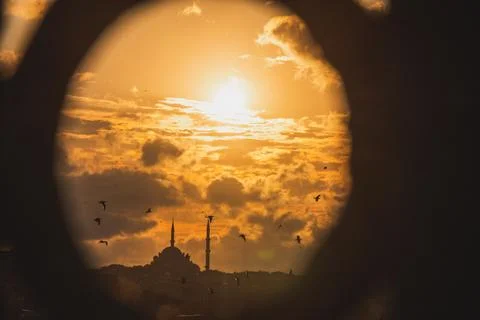 Mosque view taken from inside the circle, Istanbul Turkey Stock-Fotos