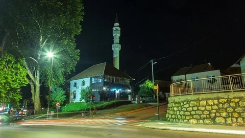Mosque in Visoko Timelapse Video stock 69849748