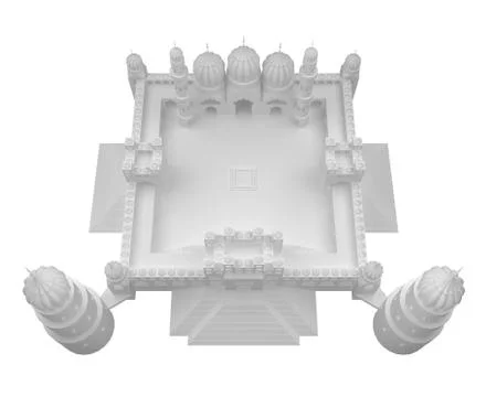 Mosque white 3d rendering Stock Illustration