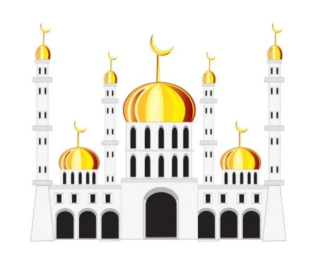 Mosque on white background Stock Illustration