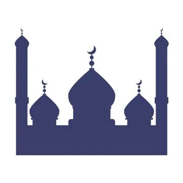 Mosque on white background. Vector illustration in trendy flat style. ESP 10. Stock Illustration