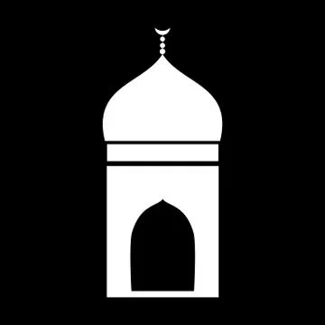 Mosque white color icon . Stock Illustration