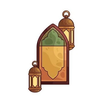 Mosque window illustration Illustrazione stock