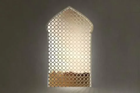 Mosque windows with unique pattern Stock Photos