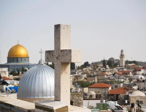 Mosques and churches in jerusalem Stock Photos
