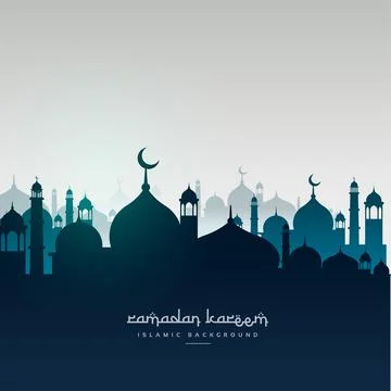 Mosques silhouettes illustration vector design Stock Illustration