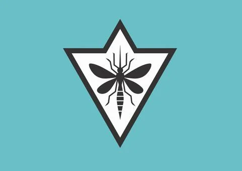 Mosquito, black and white vector silhouette Stock Illustration