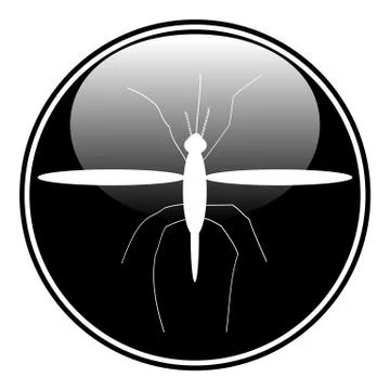 Mosquito button Stock Illustration