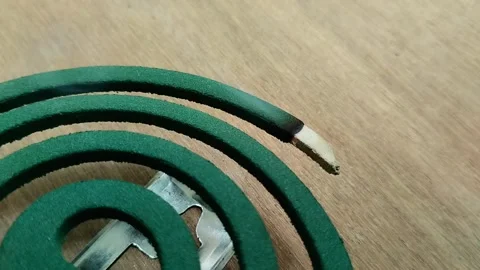 Mosquito coil in the shape of a circle that is burned 스톡 동영상 308996078