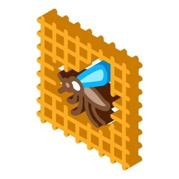 Mosquito On Grid isometric icon vector illustration Stock Illustration