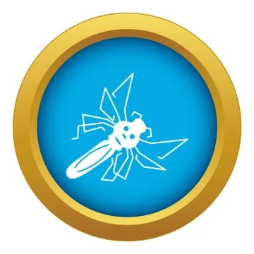 Mosquito icon blue vector isolated Illustrazione stock