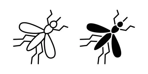 Mosquito icon. Style is flat and line symbol Stock Illustration