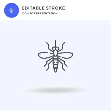 Mosquito icon vector, filled flat sign, solid pictogram isolated on white, logo Illustrazione stock