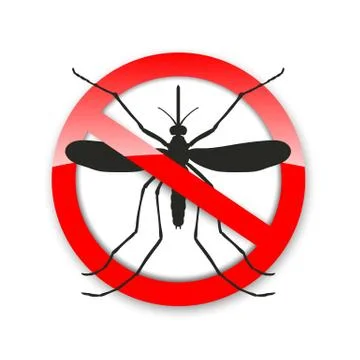 Mosquito icon vector. Flat icon isolated on the white background in a red cro Illustrazione stock