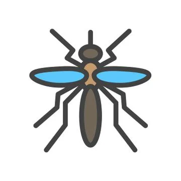 Mosquito icon on a white background. Vector illustration. Illustrazione stock
