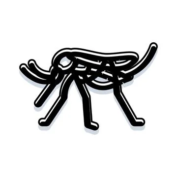 Mosquito insect doodle drawing black and white Stock Illustration