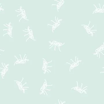 Mosquito insect line seamless pattern Stock Illustration
