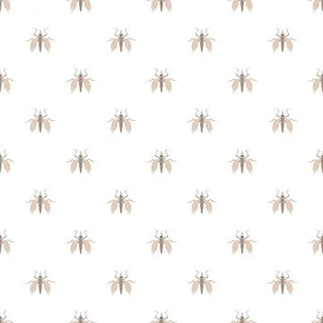 Mosquito insect pattern on a white background Illustrazione stock
