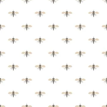 Mosquito insect repeated pattern on white background Stockillustratie